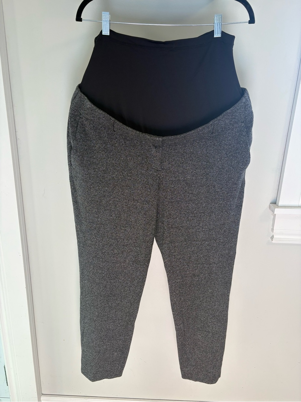Thyme Maternity Black Overband Grey Ponte Skinny Pants